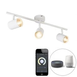 Großhandel 🧨 QAZQA Smart spot wit kantelbaar incl. Wifi GU10 - Jeana 3 🤩