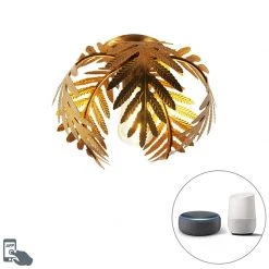 Aktion ❤️ QAZQA Vintage Smart Deckenleuchte Gold 24 cm inkl. WiFi ST64 - Botanica ✨