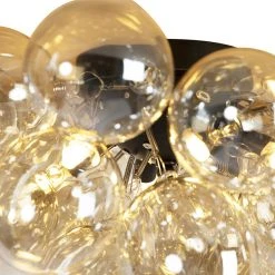 Top 10 😀 QAZQA Design Deckenleuchte schwarz mit Braunglas 6 Lampen - Uvas 🛒 -Deckenleuchten Verkaufs-Shop 6105 102345 5