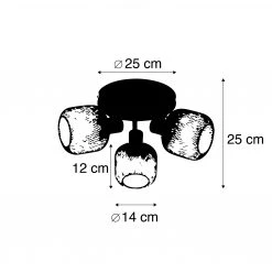 Am billigsten 🛒 QAZQA Industriespot schwarz mit goldenen 3-Lichtern - Bliss Mesh 😀 -Deckenleuchten Verkaufs-Shop 6119 104481 4