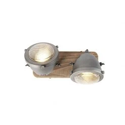 Beste Bewertungen von 😍 QAZQA Industriespot Stahl mit Holz kippbar 2-Licht - Emado 🛒 -Deckenleuchten Verkaufs-Shop 6152 96669 9