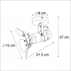 Schlussverkauf 😉 QAZQA Industriestudio Spot schwarz GU10 mit Klappen - Film 👍 -Deckenleuchten Verkaufs-Shop 6153 96892 3
