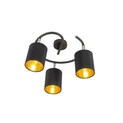 Besorgen 😀 QAZQA Smarte moderne Deckenleuchte schwarz inkl. 3 WiFi B35 - Lofty 💯 -Deckenleuchten Verkaufs-Shop 6159 104689 5