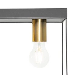 Bestpreis 😉 QAZQA Minimalistische plafondlamp zwart met goud 2-lichts - Kodi 🧨 -Deckenleuchten Verkaufs-Shop 6170 105605 2