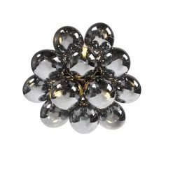 Schlussverkauf 😀 QAZQA Design Deckenleuchte schwarz mit Rauchglas 3-Licht - Uvas 😀 -Deckenleuchten Verkaufs-Shop 6186 102342 7