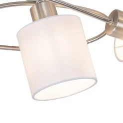 Aktion 👍 QAZQA Moderne Deckenleuchte Stahl mit weißen Schirmen 5-Licht - Hetta 🔔 15 Aktion 👍 QAZQA Moderne Deckenleuchte Stahl mit weißen Schirmen 5-Licht - Hetta 🔔 -Deckenleuchten Verkaufs-Shop 6201 102399 4