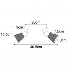 Coupon ⌛ QAZQA Industriële spot zwart met hout 2-lichts - Kristina 🌟 -Deckenleuchten Verkaufs-Shop 6201 105634 3