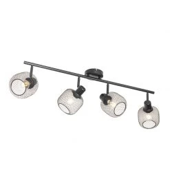 Aktion 👍 QAZQA Industriespot schwarz 4-flammig - Bliss Mesh ✨