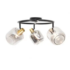 Top 10 ⭐ QAZQA Plafondspot zwart met smoke glas rond 3-lichts - Zuzanna 🛒 -Deckenleuchten Verkaufs-Shop 6234 105510 8