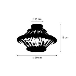 Schlussverkauf 🔥 QAZQA Ländliche Deckenleuchte Bambus mit Schwarz 30 cm - Evalin 🥰 -Deckenleuchten Verkaufs-Shop 6247 105081 3