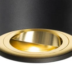 Billig ⭐ QAZQA Deckenstrahler schwarz mit gold dreh- und schwenkbar - Rondoo up ✨ -Deckenleuchten Verkaufs-Shop 6272 104343 6