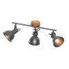 Bester Verkauf 👏 QAZQA Industrie-Spot schwarz mit Holz neigbar 3-Licht - Tommy 🥰