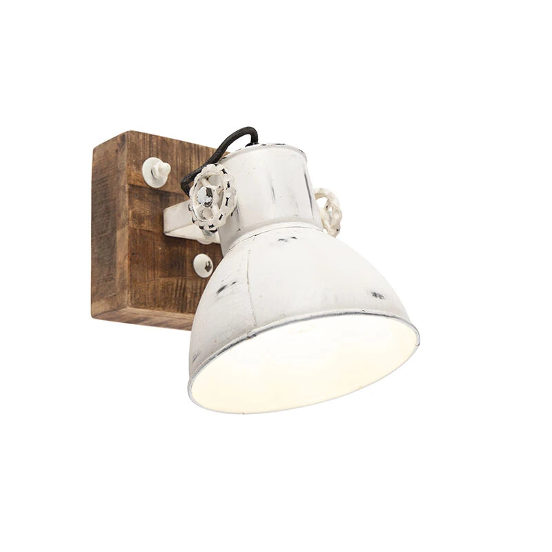 Budget 🥰 QAZQA Industriespot weiß mit Mangoholz 18 cm - Mangos 🧨 4 Budget 🥰 QAZQA Industriespot weiß mit Mangoholz 18 cm - Mangos 🧨 – Bild 4