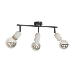 Aktion 🤩 QAZQA Industriefleck schwarz mit Beton 3-Licht - Pedra 🛒 -Deckenleuchten Verkaufs-Shop 6343 103166 9