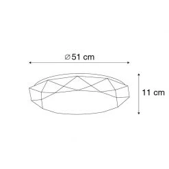 Bestes Angebot 🔔 QAZQA Smart Deckenleuchte weiß 51 cm inkl. LED und Dimmer - Emma 🛒 -Deckenleuchten Verkaufs-Shop 6359 103952 4