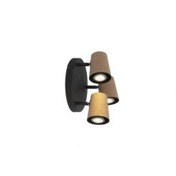 Schlussverkauf 🤩 QAZQA Deckenfleck schwarz mit Korkschirm 3-Licht verstellbar - Corky ⭐ -Deckenleuchten Verkaufs-Shop 6368 102367 2