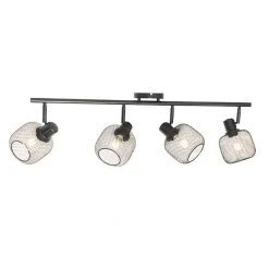 Aktion 👍 QAZQA Industriespot schwarz 4-flammig - Bliss Mesh ✨ -Deckenleuchten Verkaufs-Shop 6371 104482 9