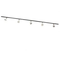 Brandneu 🛒 QAZQA Schienensystem mit 5 Spots 1-phasig schwarz mit Stahl - Suplux 👏 -Deckenleuchten Verkaufs-Shop 6386 94921 4