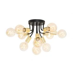 Aktion ⭐ QAZQA Moderne Deckenlampe schwarz mit goldenen 10-Lichtern - Juul 🤩 -Deckenleuchten Verkaufs-Shop 6405 104778 7