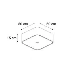 Neu 🌟 QAZQA Deckenleuchte quadratisch schwarz 50 cm - Drum deluxe Jute 🌟 -Deckenleuchten Verkaufs-Shop 6418 91185 3