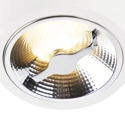 Schlussverkauf 👍 QAZQA Deckenfleck AR111 weiß inkl. 1 x G53 dimmbar 12W - Experte ✨ -Deckenleuchten Verkaufs-Shop 6422 97851 7