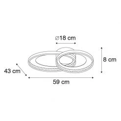 Bester Verkauf 🛒 Trio Leuchten Deckenleuchte schwarz mit Gold 59 cm inkl. LED und Dimmer - Anita ⌛ -Deckenleuchten Verkaufs-Shop 6426 103682 3
