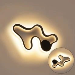 Am billigsten ⭐ QAZQA Moderne Wandleuchte schwarz inkl. LED - Plomp 🌟