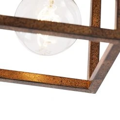Am billigsten 🎉 QAZQA Industrielle Deckenleuchte rostbraun - Käfig ⭐ -Deckenleuchten Verkaufs-Shop 6460 103478 5