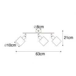Großhandel ⭐ QAZQA Deckenstrahler Stahl mit weißem Schirm 3-Licht verstellbar - Hetta 👏 -Deckenleuchten Verkaufs-Shop 6464 102395 3