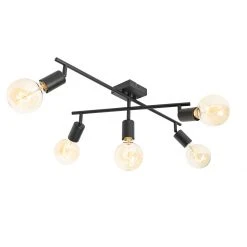 Bester Verkauf ✨ QAZQA Moderne spot zwart 5-lichts - Facil 🎁 -Deckenleuchten Verkaufs-Shop 6466 105783 6