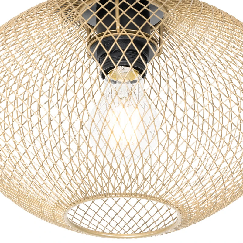 Top 10 🥰 QAZQA Industrielle Deckenlampe gold - Molly 😍 4 Top 10 🥰 QAZQA Industrielle Deckenlampe gold - Molly 😍 – Bild 4