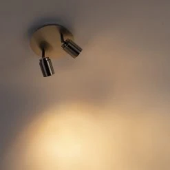 Brandneu ✨ QAZQA Moderner Badstrahler Stahl 2-flammig IP44 - Ducha 🌟 -Deckenleuchten Verkaufs-Shop 6498 98691 11