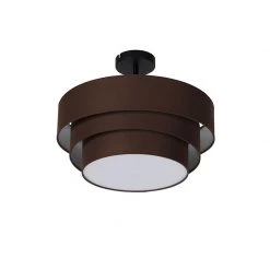 Billig 🛒 QAZQA Moderne Deckenleuchte braun 45 cm 3-flammig - Drum Trio ⌛ -Deckenleuchten Verkaufs-Shop 6513 104414 8