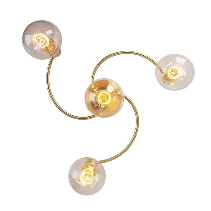 Billig 😉 QAZQA Art Deco Deckenleuchte Messing 4-flammig - Facil 😀 10 Billig 😉 QAZQA Art Deco Deckenleuchte Messing 4-flammig - Facil 😀 – Bild 10