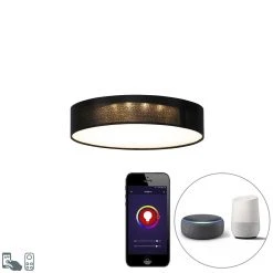 Brandneu 😉 Calex Smart plafondlamp zwart 30 cm incl. LED RGB - Taiko ⭐