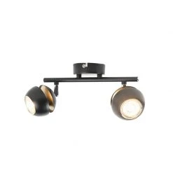 Brandneu ✔️ QAZQA Moderner Spot 2-Flammig schwarz mit goldener Innenseite - Buell Deluxe 🧨 23 Brandneu ✔️ QAZQA Moderner Spot 2-Flammig schwarz mit goldener Innenseite - Buell Deluxe 🧨 -Deckenleuchten Verkaufs-Shop 6583 97927 9