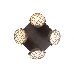 Brandneu ✔️ QAZQA Vintage Deckenlampe rostbraun eckig 4-flammig - Tamina 😍 -Deckenleuchten Verkaufs-Shop 6585 104431 10