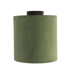 Blitzangebot 🤩 QAZQA Deckenleuchte mit Samtschirm grün/gold 25 cm - Combi schwarz ✨ -Deckenleuchten Verkaufs-Shop 6587 98637 4