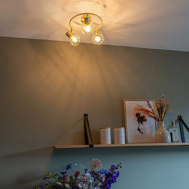 Rabatt ✔️ QAZQA Art Deco Spot Messing dreh- und neigbar - Mosh 3 👍 2 Rabatt ✔️ QAZQA Art Deco Spot Messing dreh- und neigbar - Mosh 3 👍 – Bild 2