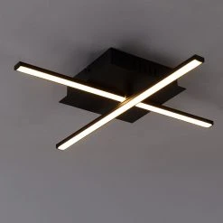 Neu 💯 QAZQA Moderne Deckenleuchte schwarz inkl. LED 3-stufig dimmbar - Cruz ⭐ -Deckenleuchten Verkaufs-Shop 6620 103059 16