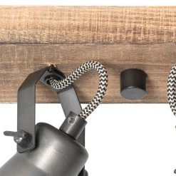 Angebote 👍 QAZQA Ländlicher Fleck schwarz mit Holz 2-flammig - Jelle 🔔 -Deckenleuchten Verkaufs-Shop 6629 103993 8