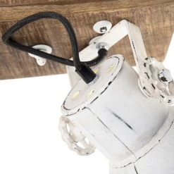 Bester Verkauf 🎉 QAZQA Industriestrahler weiß mit Mangoholz 2-hell - Mangos 🔥 -Deckenleuchten Verkaufs-Shop 6629 98842 7