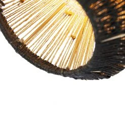 Rabatt 👏 QAZQA Ländliche Deckenlampe schwarz mit Seil 19 cm - Jenthe 👍 -Deckenleuchten Verkaufs-Shop 6649 104986 2