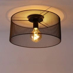 Bester Verkauf 😉 QAZQA Industrielle Deckenleuchte schwarz - Drum Mesh 🤩 22 Bester Verkauf 😉 QAZQA Industrielle Deckenleuchte schwarz - Drum Mesh 🤩 -Deckenleuchten Verkaufs-Shop 6652 103181 10