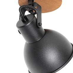 Brandneu 🎁 QAZQA Industrie-Spot schwarz mit Holz neigbar - Tommy 🎉 18 Brandneu 🎁 QAZQA Industrie-Spot schwarz mit Holz neigbar - Tommy 🎉 -Deckenleuchten Verkaufs-Shop 6667 105643 5