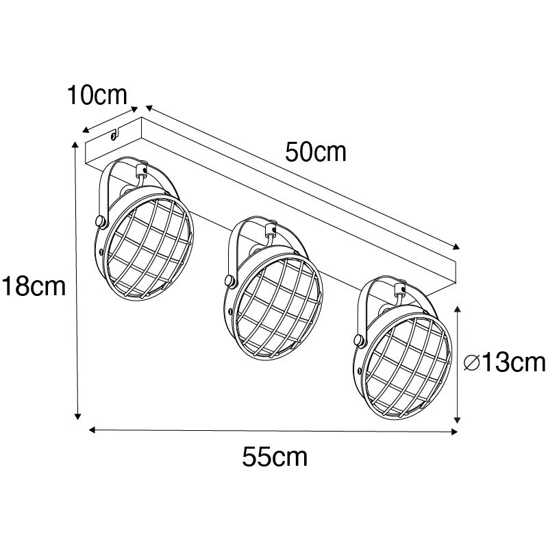Brandneu 🧨 QAZQA Vintage Spot schwarz 3-flammig - Tamina 🎉 4 Brandneu 🧨 QAZQA Vintage Spot schwarz 3-flammig - Tamina 🎉 – Bild 4