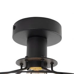 Schlussverkauf 🧨 QAZQA Vintage Deckenleuchte mit Drahtlampenschirm 37cm schwarz - Laurent 🔔 21 Schlussverkauf 🧨 QAZQA Vintage Deckenleuchte mit Drahtlampenschirm 37cm schwarz - Laurent 🔔 -Deckenleuchten Verkaufs-Shop 6685 97359 9