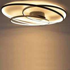 Angebote 😍 Trio Leuchten Deckenleuchte schwarz 80 cm inkl. LED 3-stufig dimmbar - Rowin 🥰 -Deckenleuchten Verkaufs-Shop 6694 102794 10