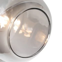 Angebote 👍 QAZQA Plafondspot zwart met goud met smoke glas 3-lichts - Zuzanna 👏 -Deckenleuchten Verkaufs-Shop 6703 105503 2