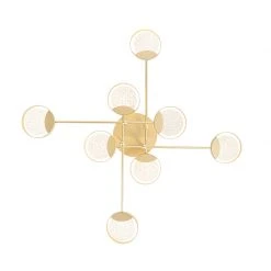 Top 10 🤩 QAZQA Deckenleuchte Gold inkl. LED 3-Stufen dimmbar 8 Lichter - Patrick ⭐ -Deckenleuchten Verkaufs-Shop 6710 104519 10